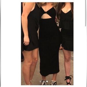 Reformation Black Midi Dress